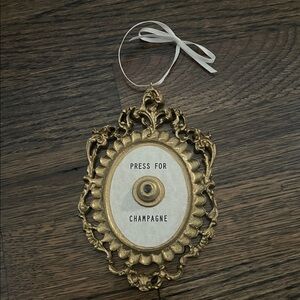 "Press for Champagne" ornament or wine bottle charm